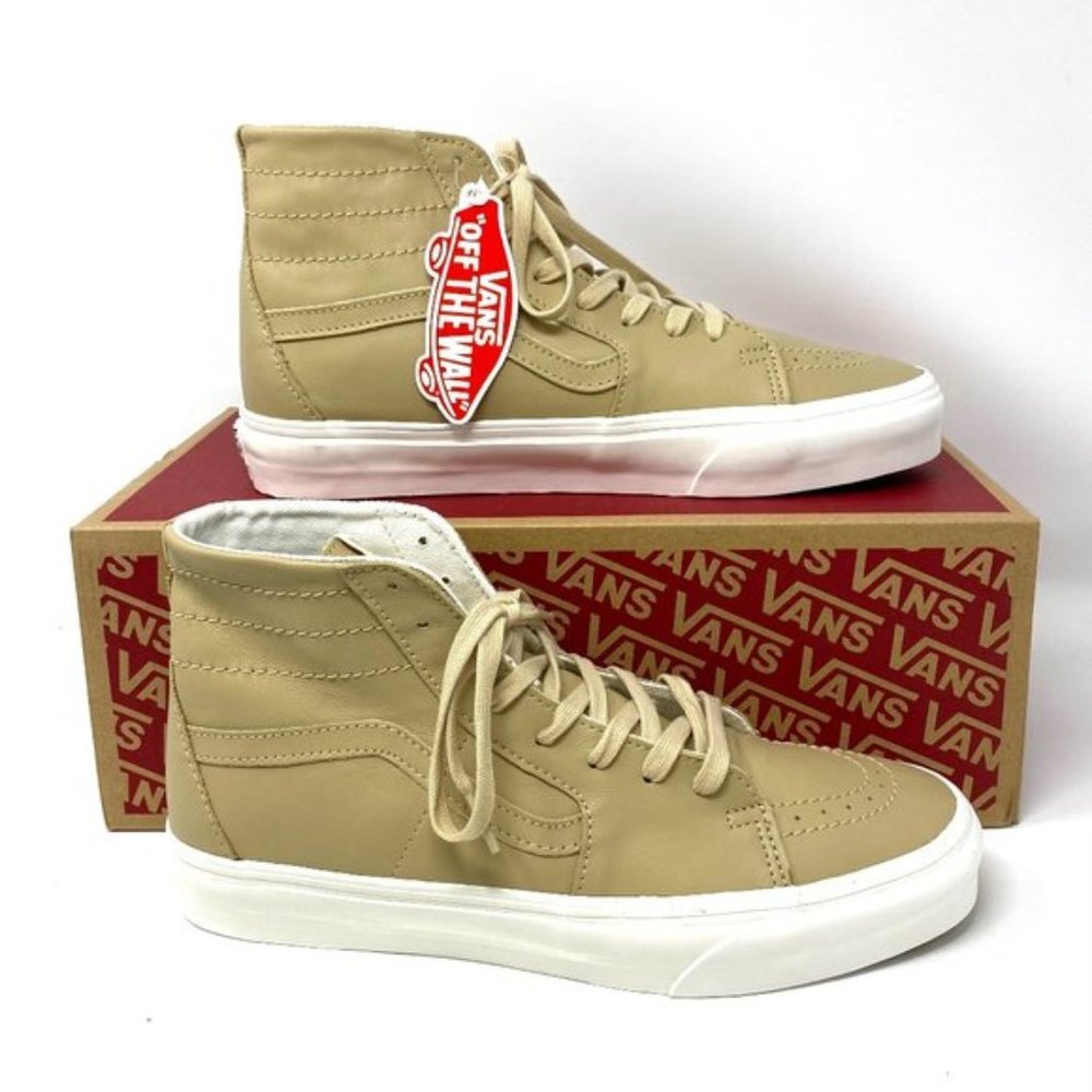 💖MEGA SALE💖Vans Sk8-Hi Tapered Soft Leather High Top Beige Men's VN0A4U162V1
